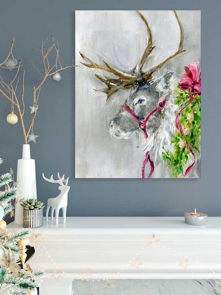 Holiday - Christmas Reindeer Canvas Wall Art