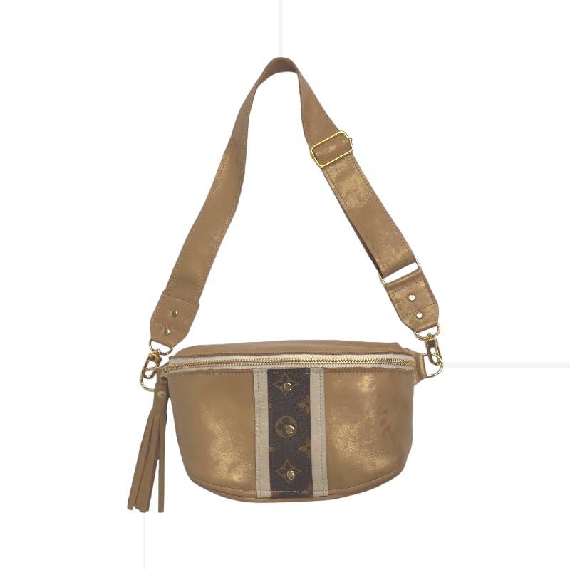 Britt Belt Bag In Bronze Leather | Upcycled LV