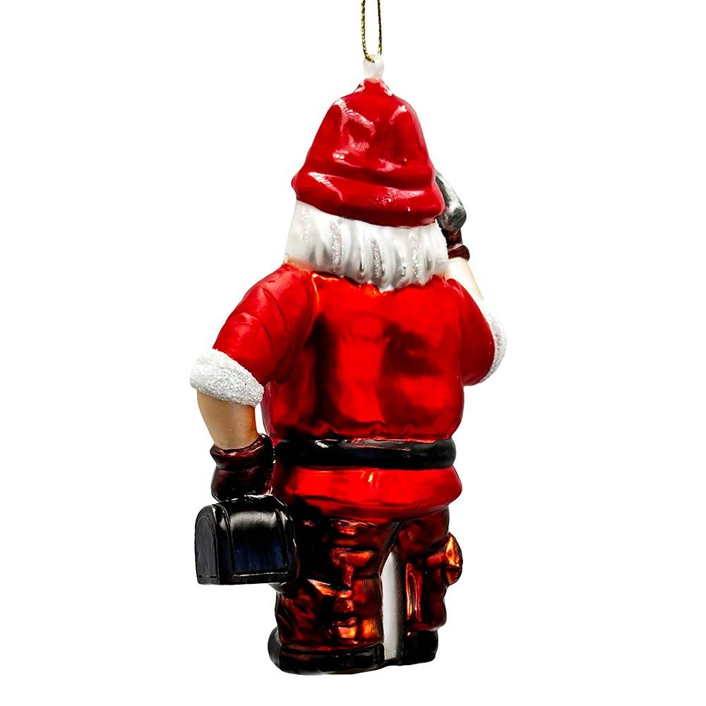 Handyman Santa Glass Ornament, Skilled Builder, Tradesman