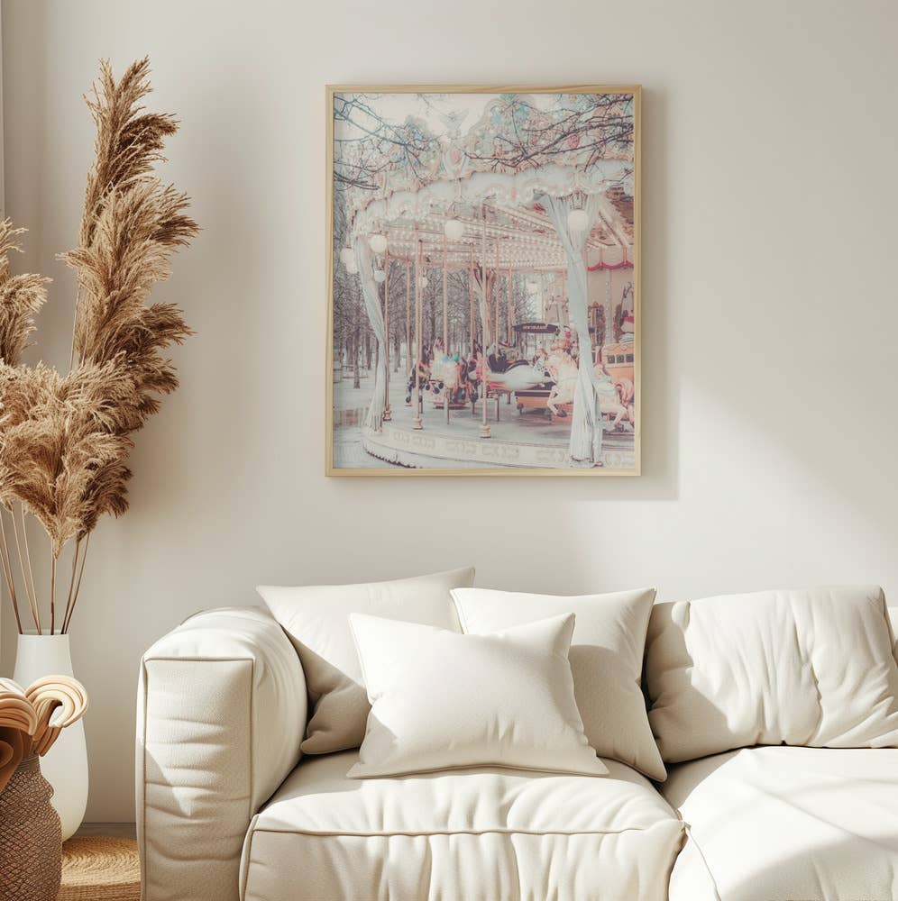 "Paris Carousel III" Framed Textured Wall Art