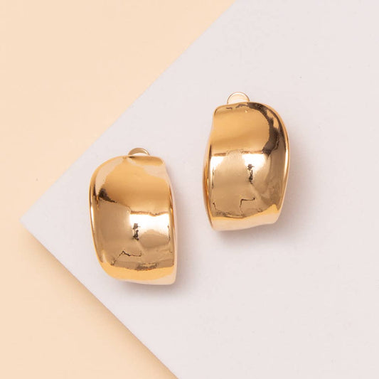 Huggie Metal Clip Earrings