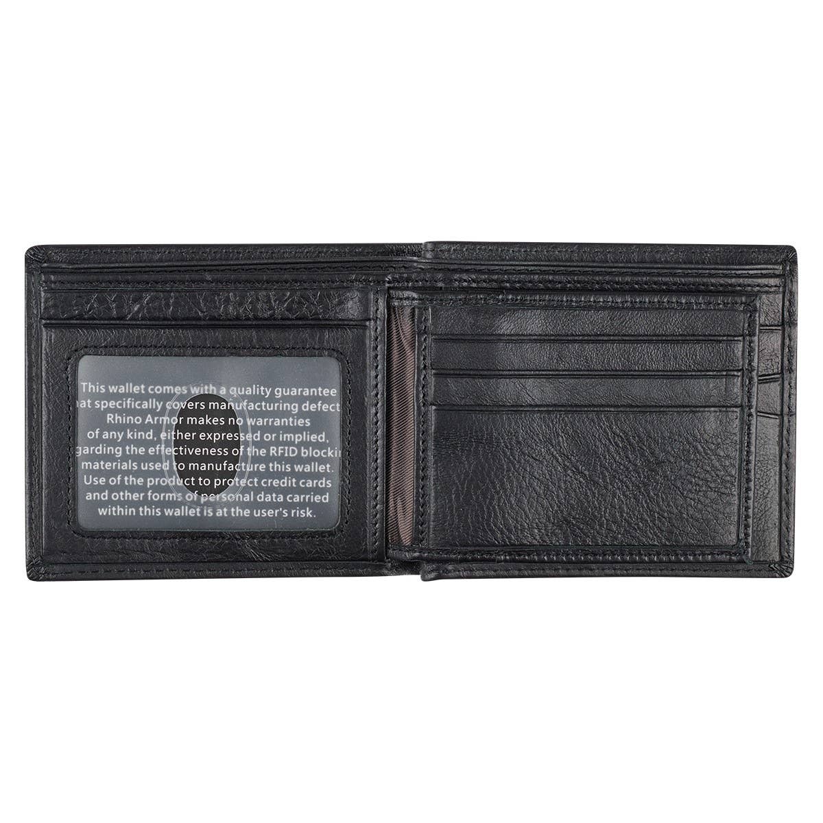 Genuine Leather Wallet Rhino Armor Black