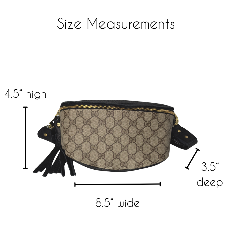 Britt Belt Bag In Black Leather | Upcycled Gucci Full Front