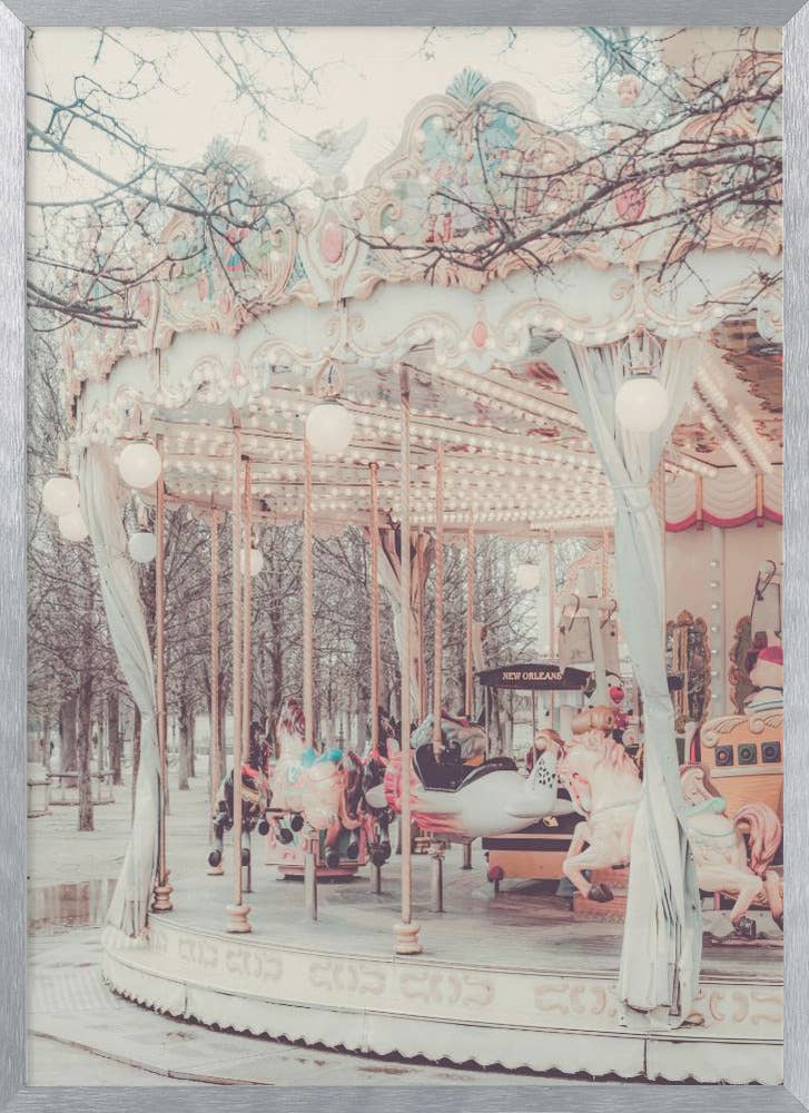 "Paris Carousel III" Framed Textured Wall Art