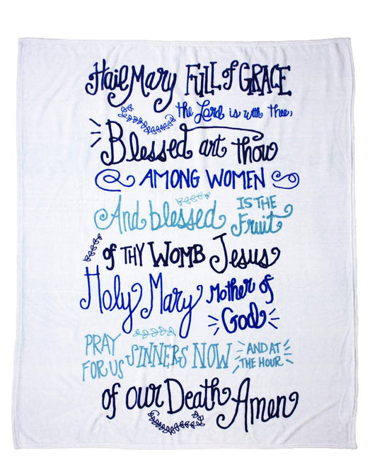 Hail Mary Blue Throw Blanket - 50x60