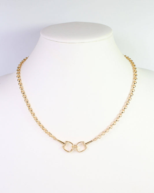 Boyer Double Horsebit Necklace Gold
