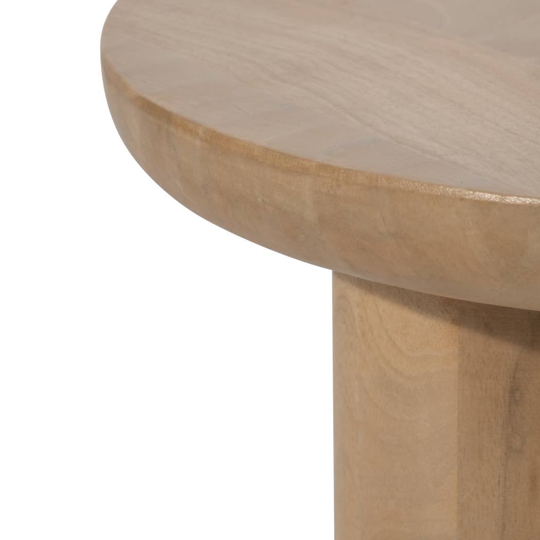 18 in. Natural Wood Scandinavian Farmhouse Side Table