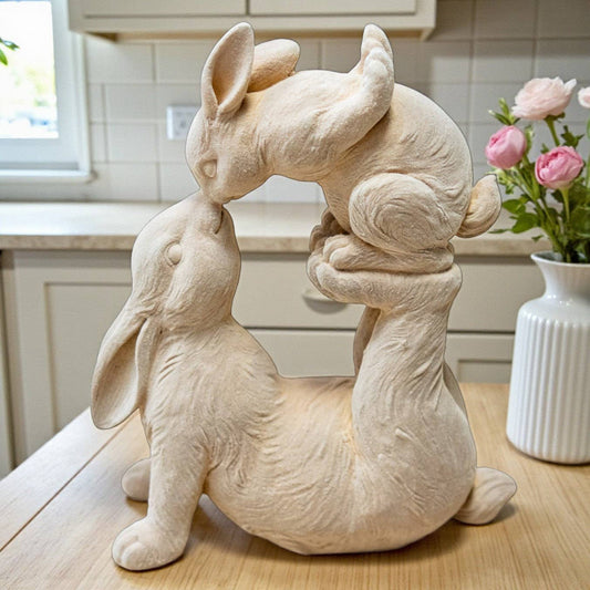 Ceramic Flocked Rabbit/Bunny
