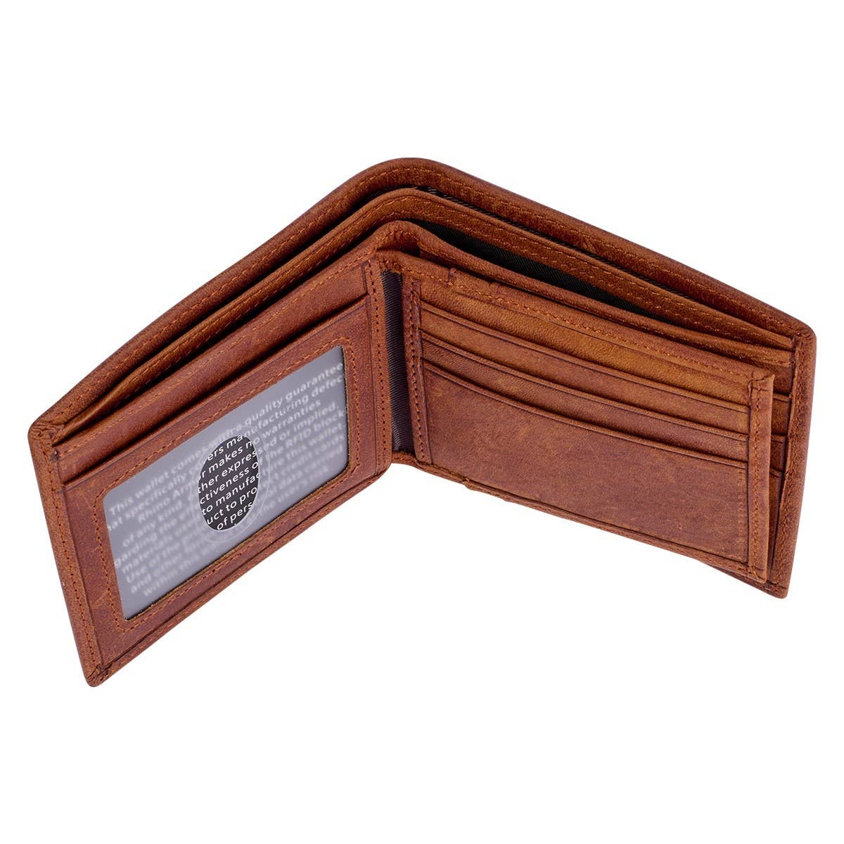 Genuine Leather Wallet Rhino Armor Lt Brown