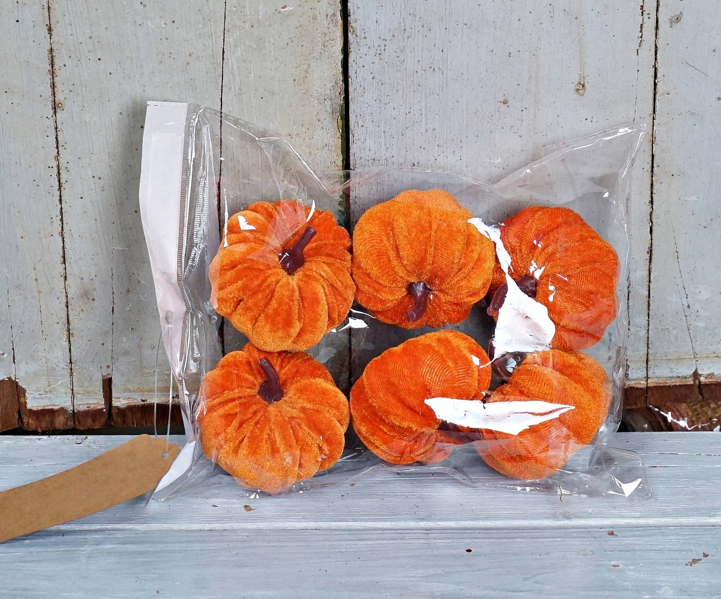 ISB79865- Mini Velvet Pumpkin Bagx6-OR