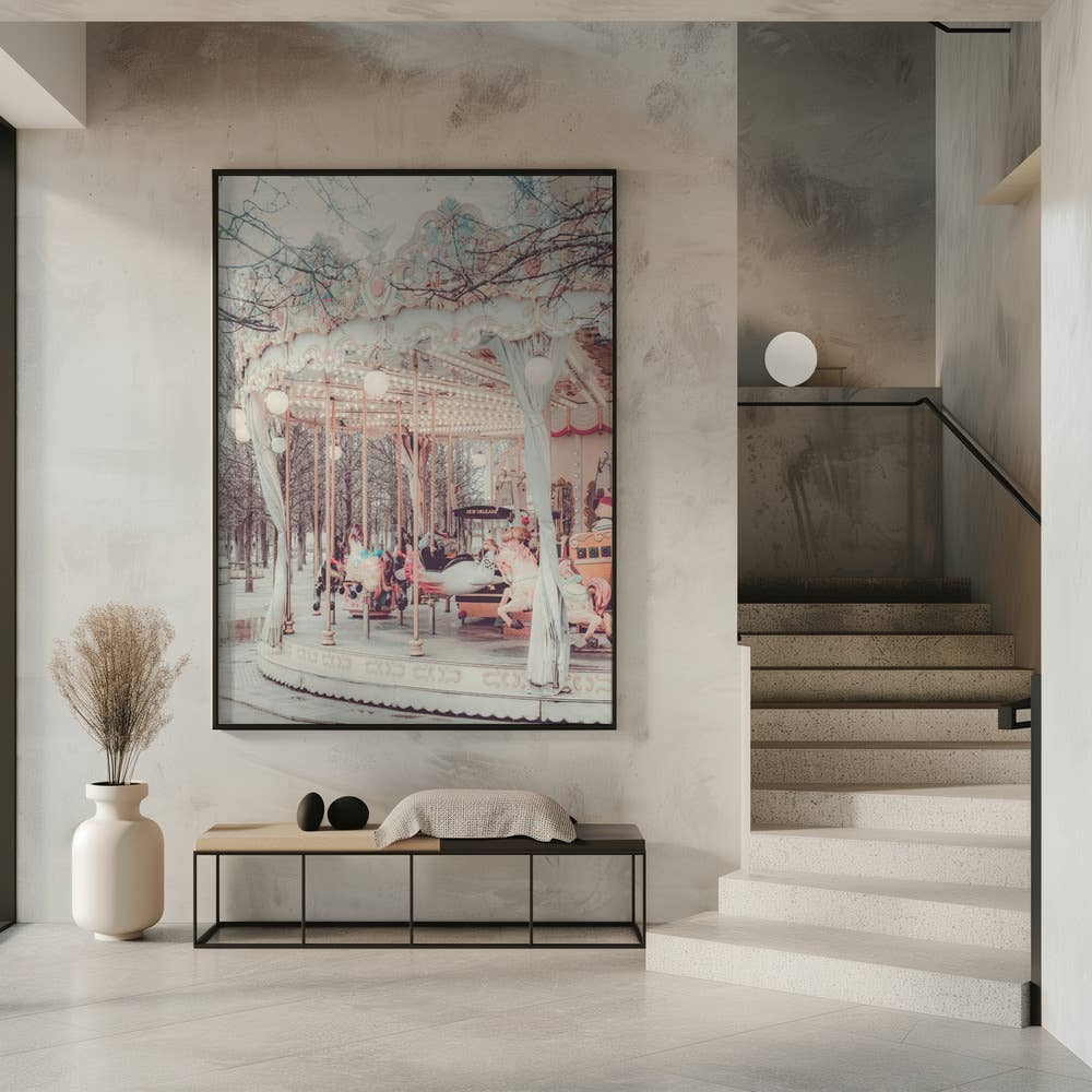 "Paris Carousel III" Framed Textured Wall Art