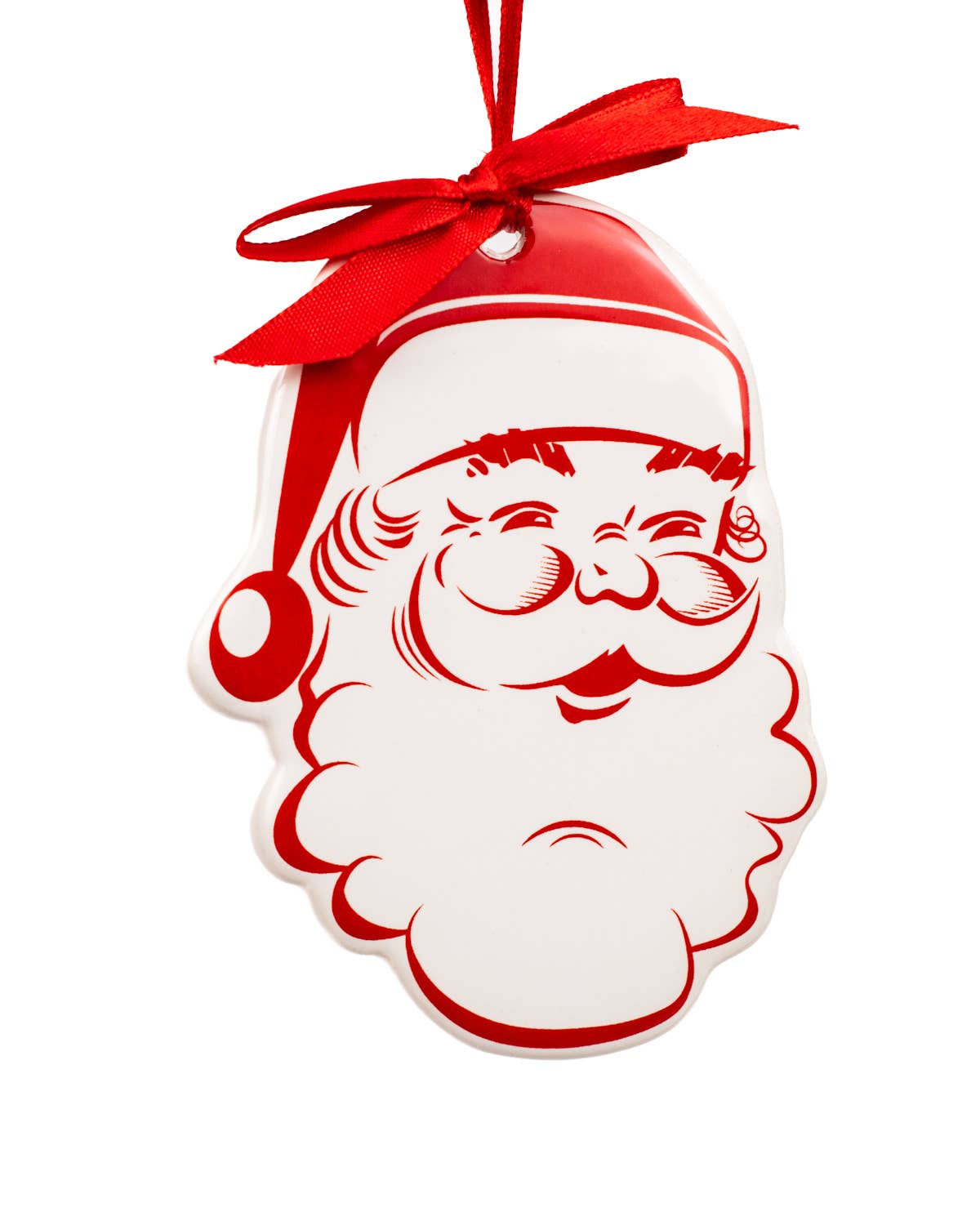 Santa Cutie Ornament White/Red 4"