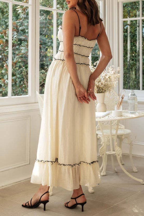 SPECIAL - Spaghetti strap strappy bow tie swing maxi sun dress