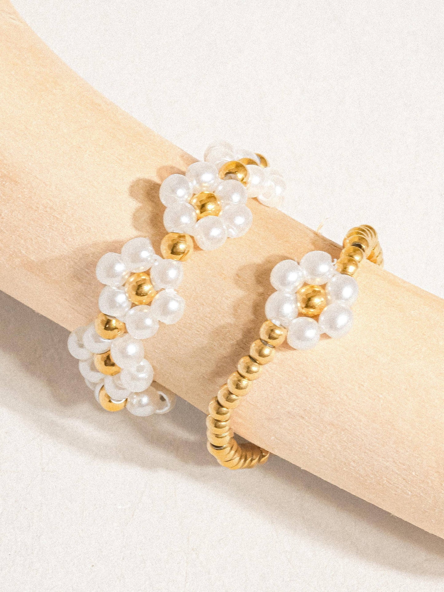 Rae Duo Floral Ring - 18K Gold Non-Tarnish Stainless Steel