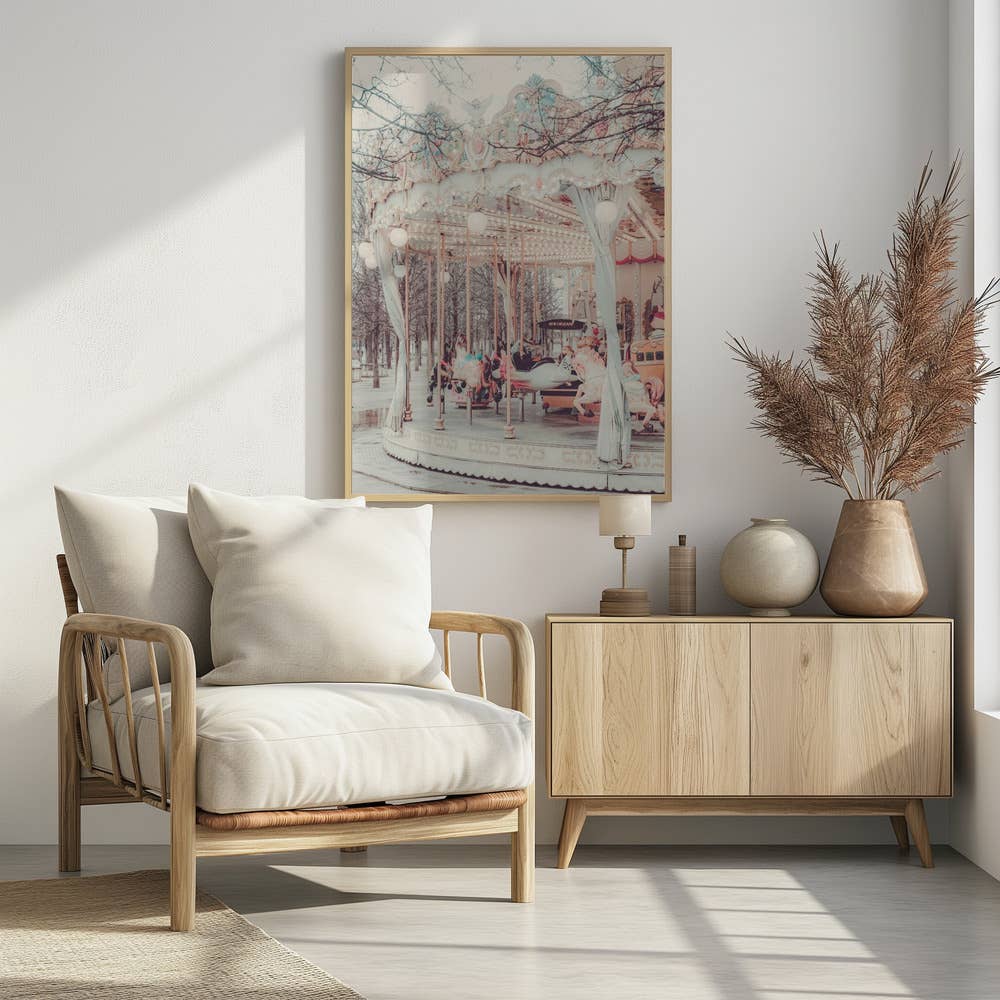 "Paris Carousel III" Framed Textured Wall Art