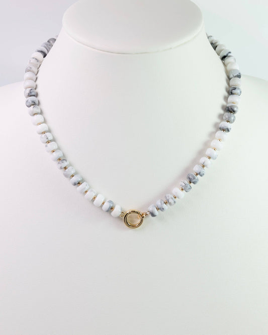 Tiara Beaded Toggle Necklace Gray