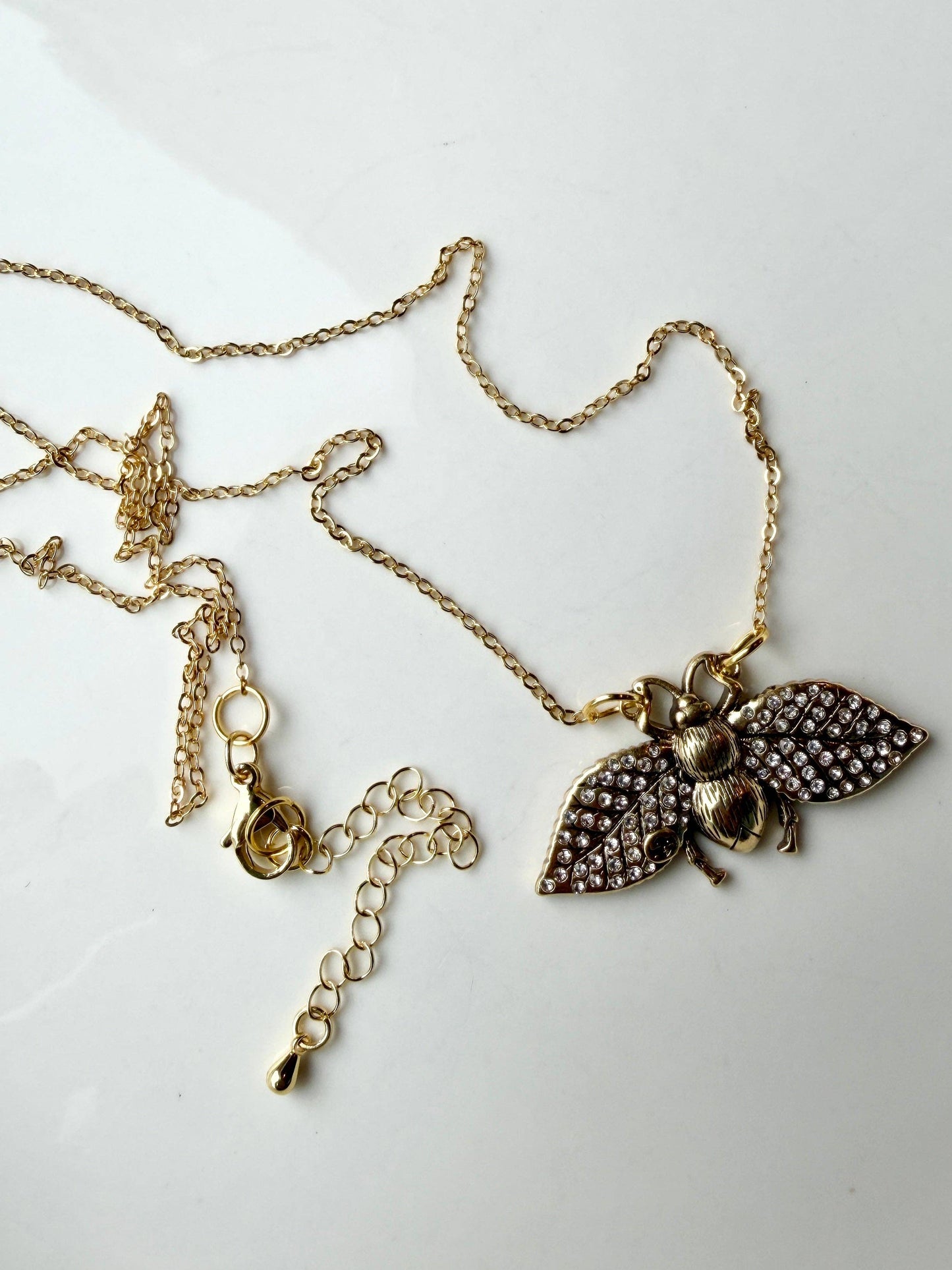 Upcycled Gucci Bee Pendant Necklace