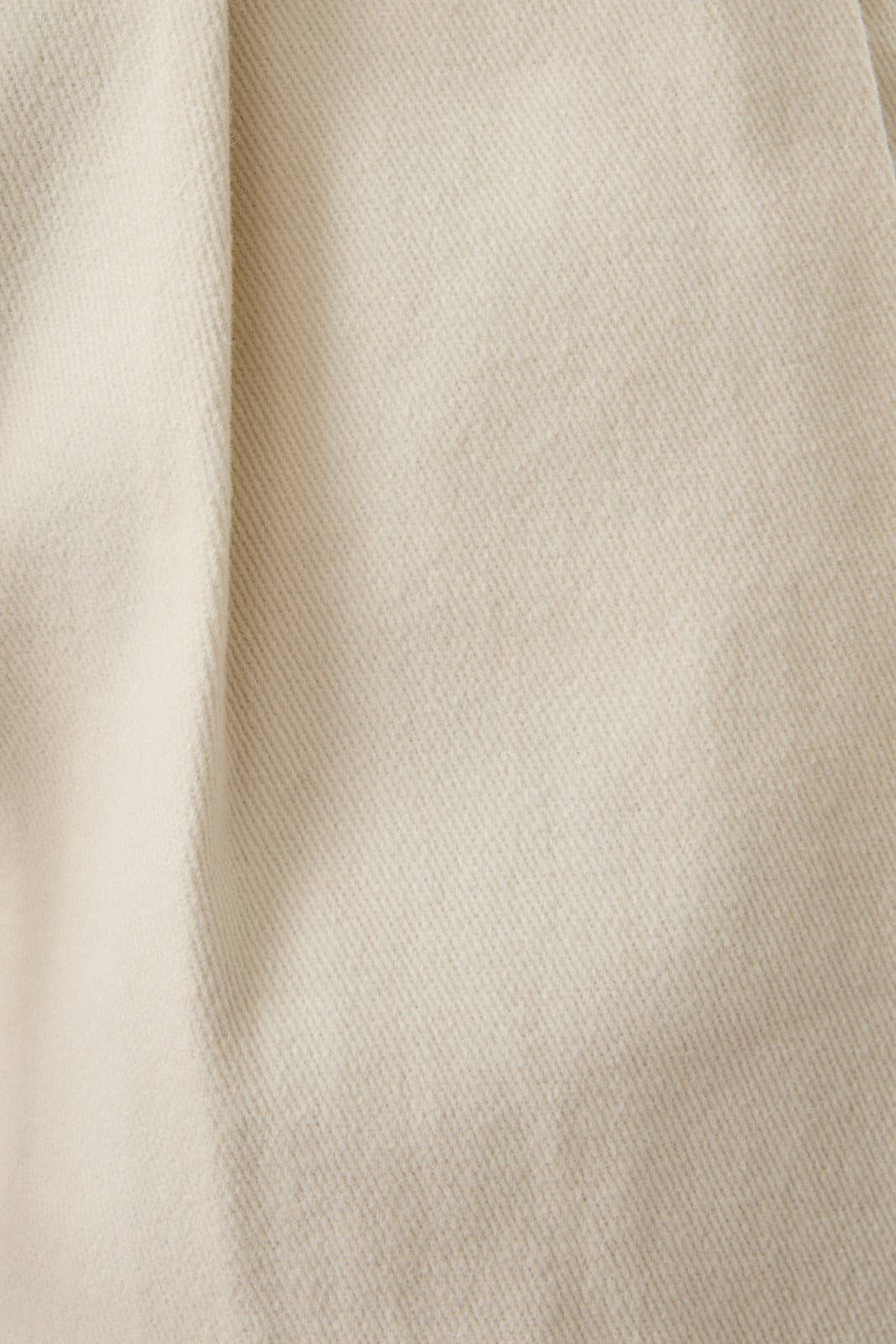 Drawstring Waist Pleated Twill Wide Leg Pants - Cream