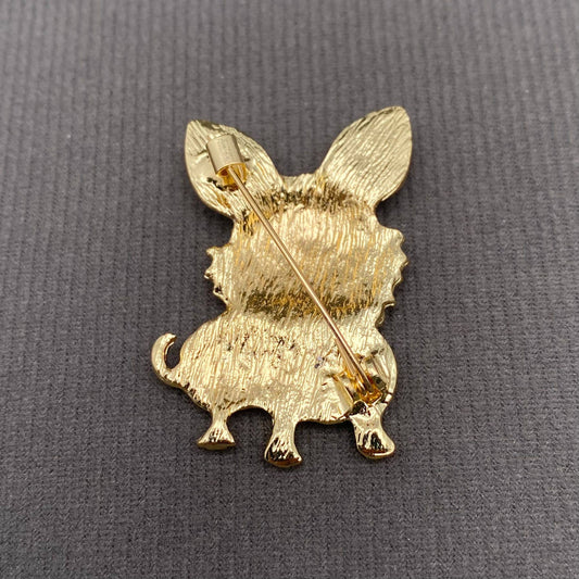 Hinestone Inlaid Enamel Puppy Brooch