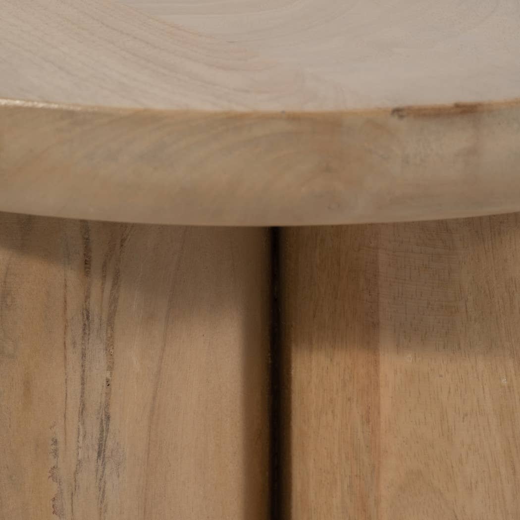18 in. Natural Wood Scandinavian Farmhouse Side Table