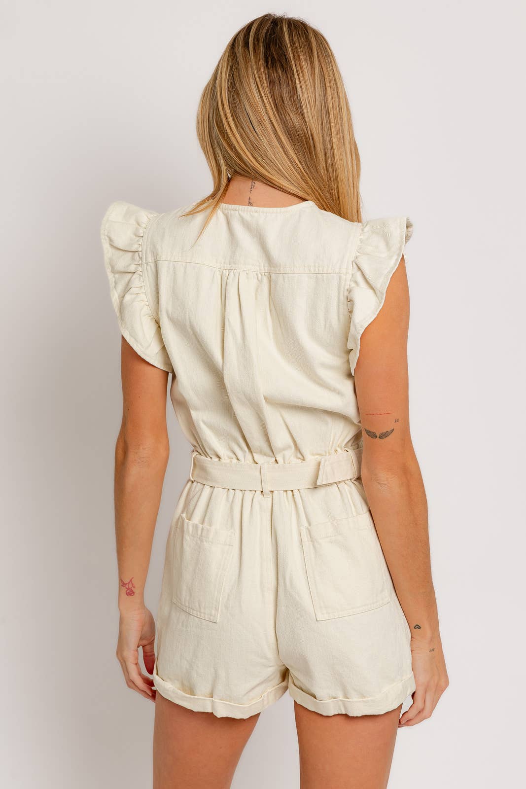 TWILL BUTTON DOWN ROMPER