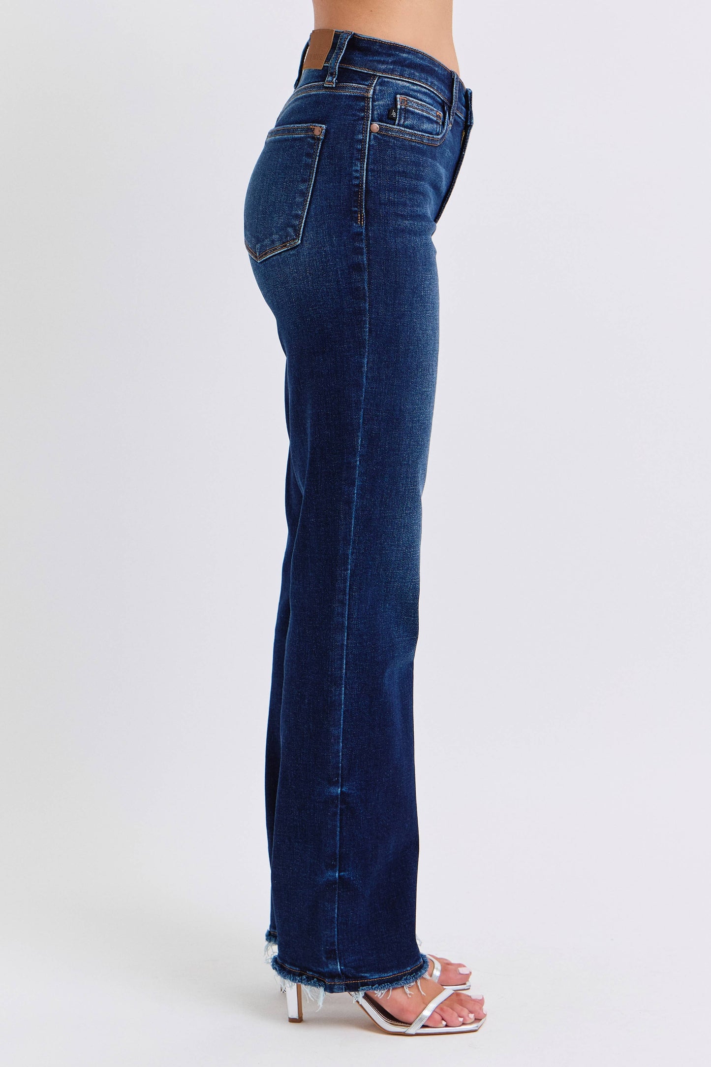 Mid Rise Straight Leg with Fray Hem