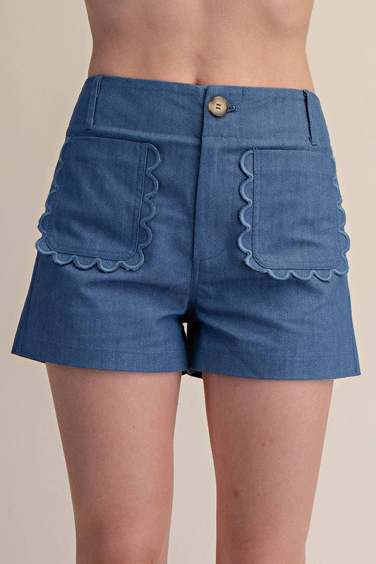Scallop Detail Pocket Colette Shorts