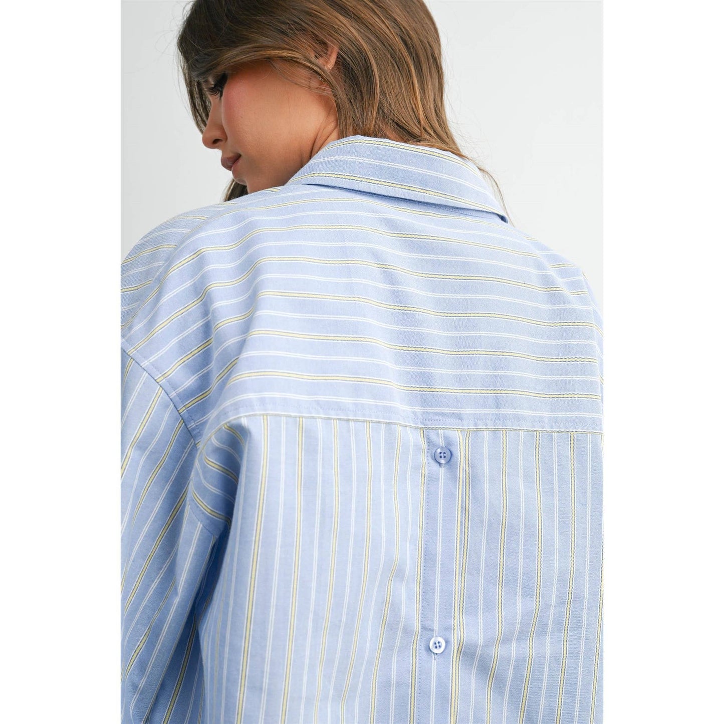 Striped Long-Sleeve Button-Up Shirt