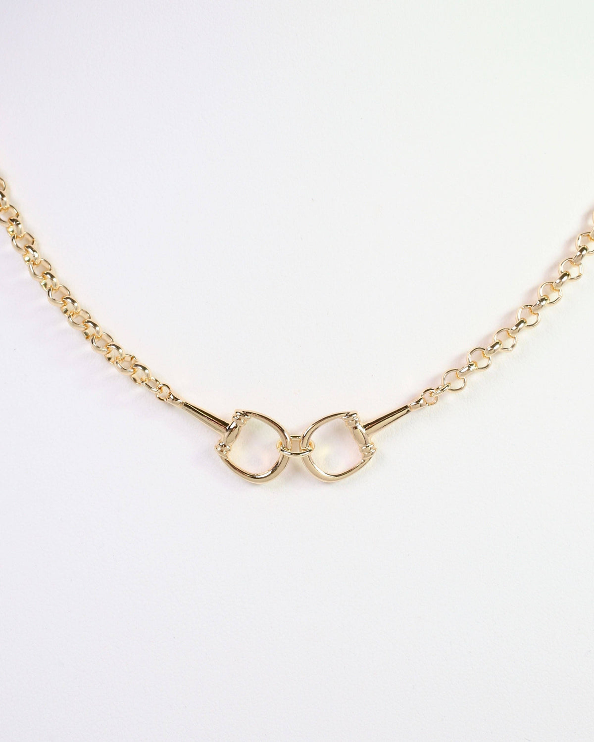 Boyer Double Horsebit Necklace Gold