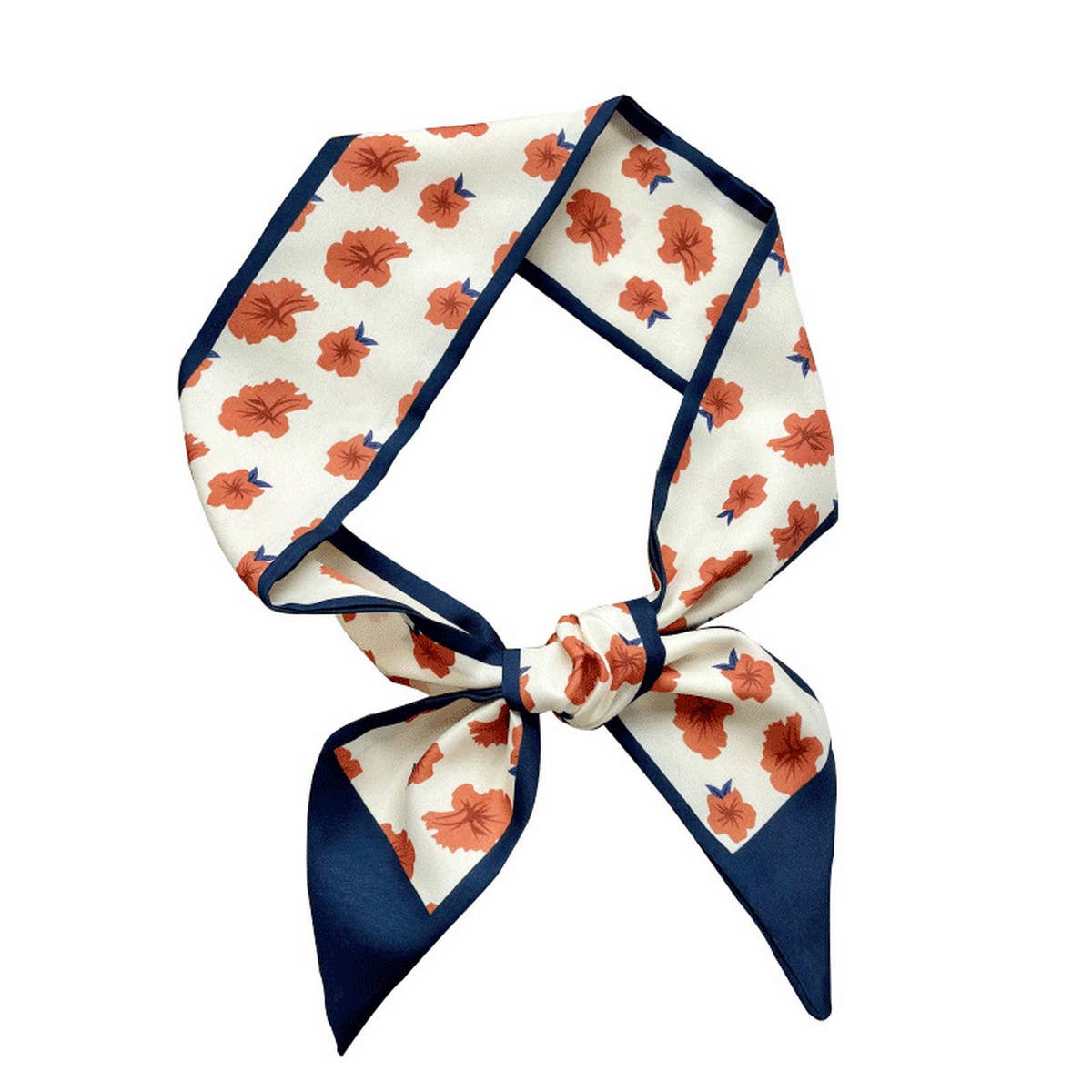 NARROW AND LONG FLOWER SCARF