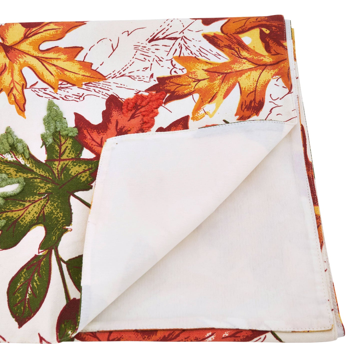 Embroidered Autumn Leaves Runner