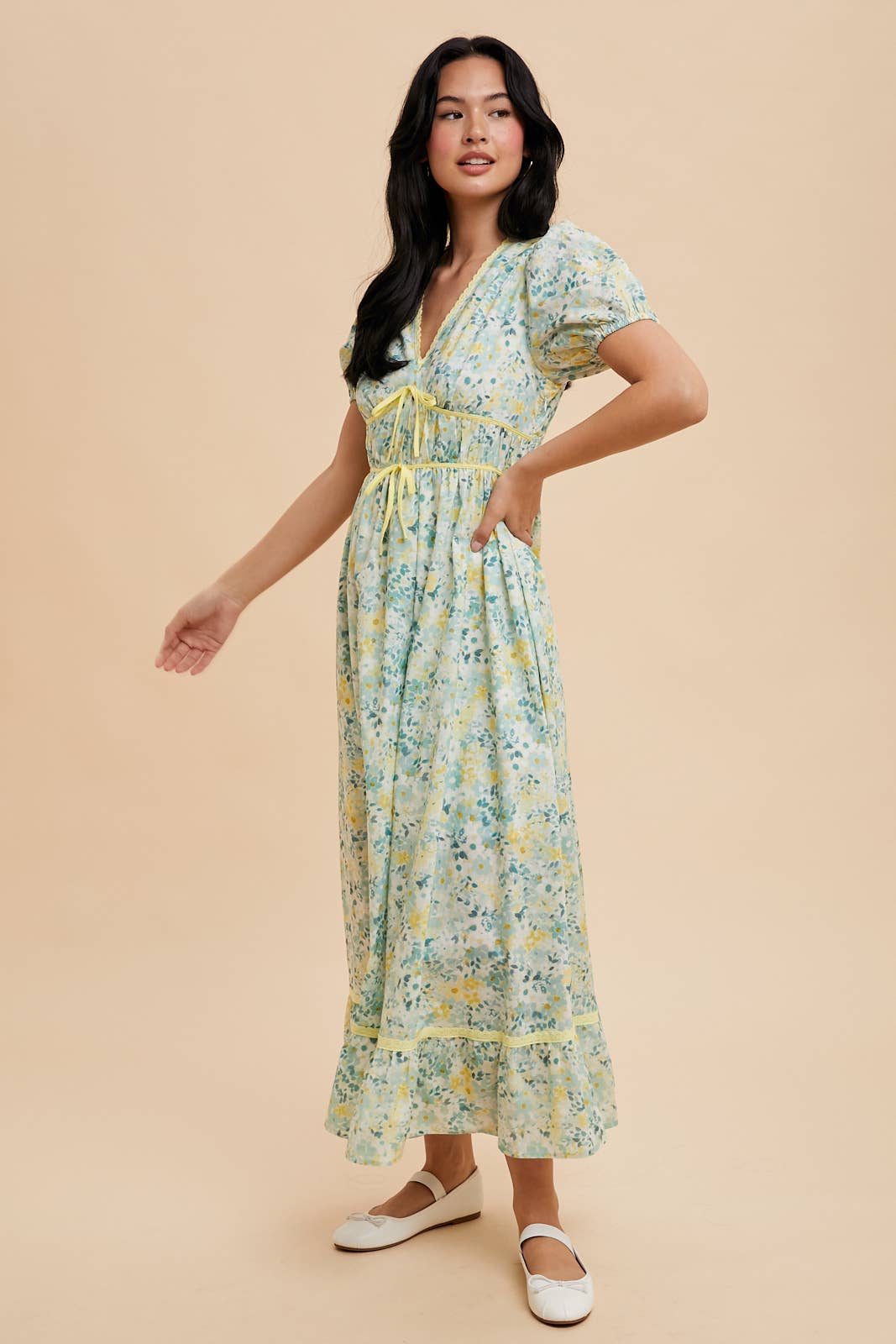 BOW FLORAL DRESS