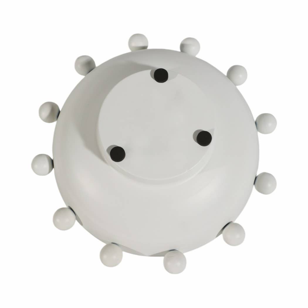 White 11 in. Iron Novelty Hobnail Solid Casual Home Bowl
