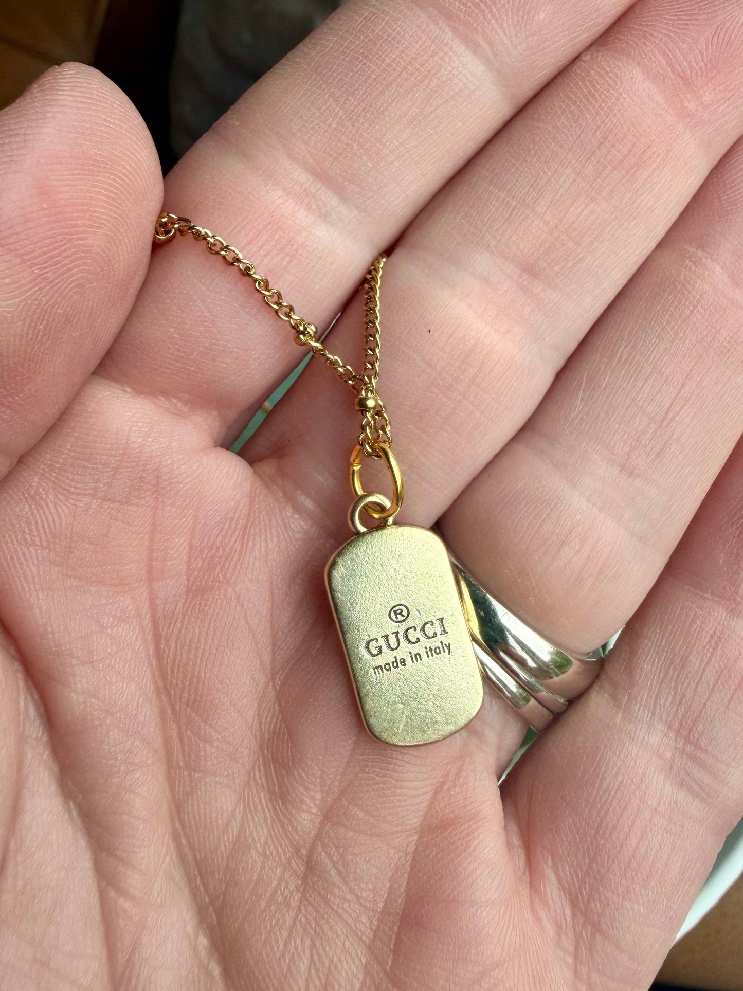 Upcycled Gucci Tiger Pendant Necklace