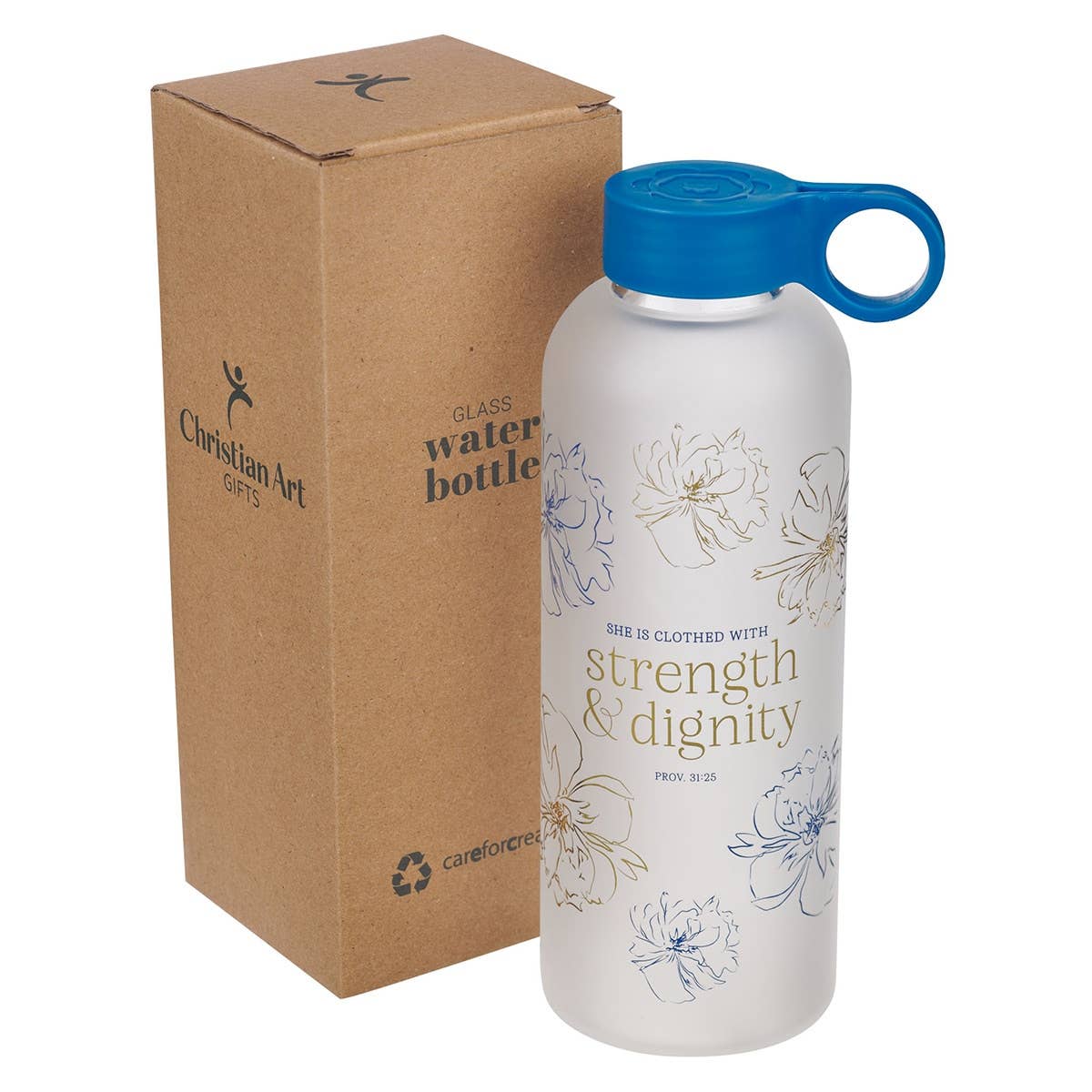 Water Bottle Glass Strength & Dignity Prov. 31:25