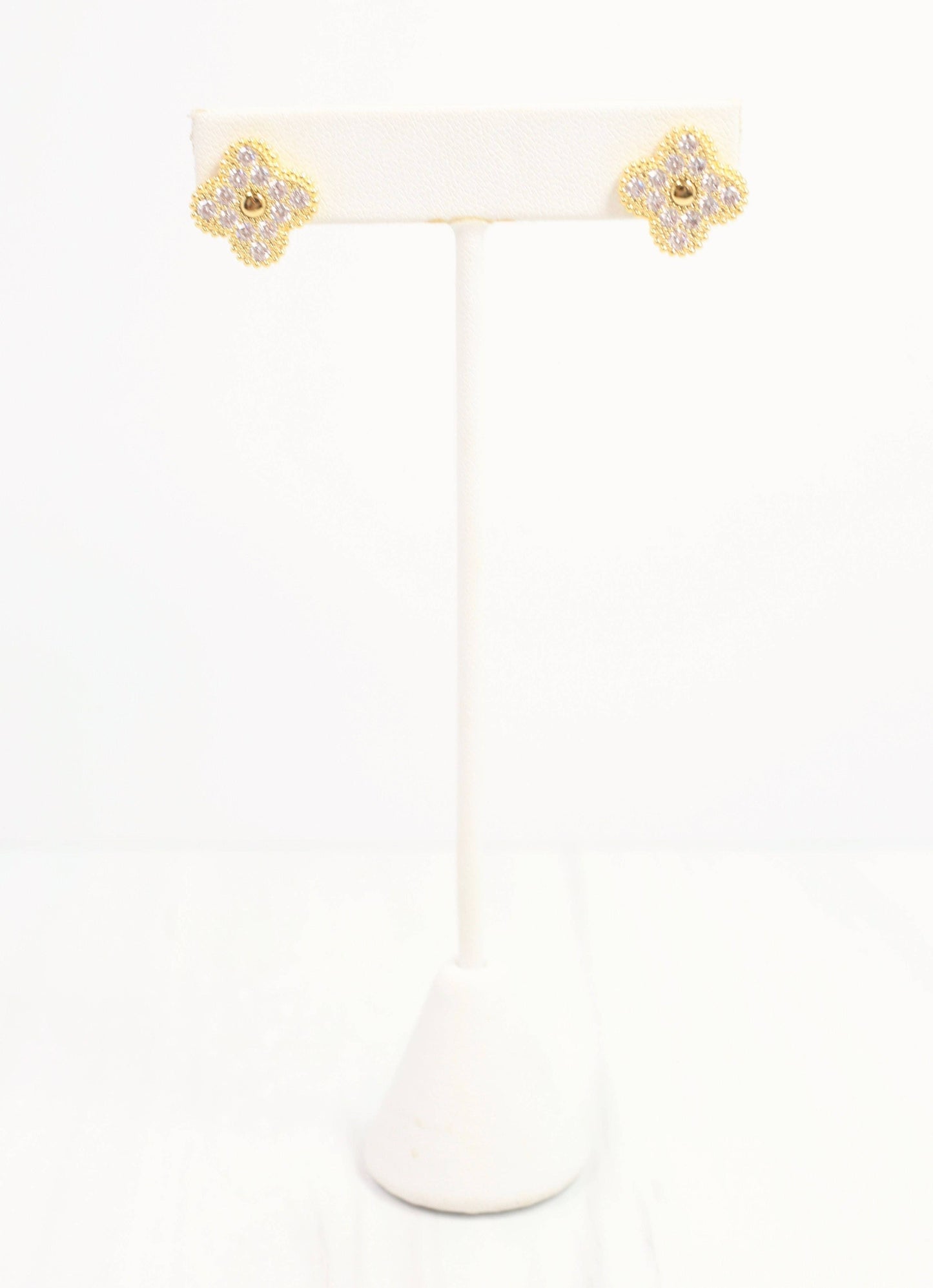 Edner CZ Clover Earring Gold