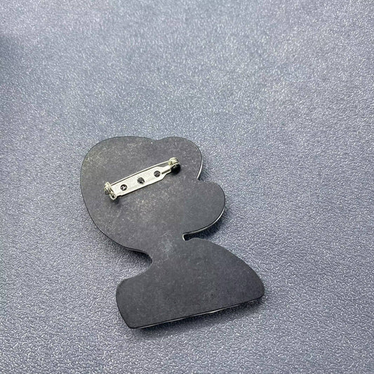 Curly Hair Fashion Woman Acrylic Brooch