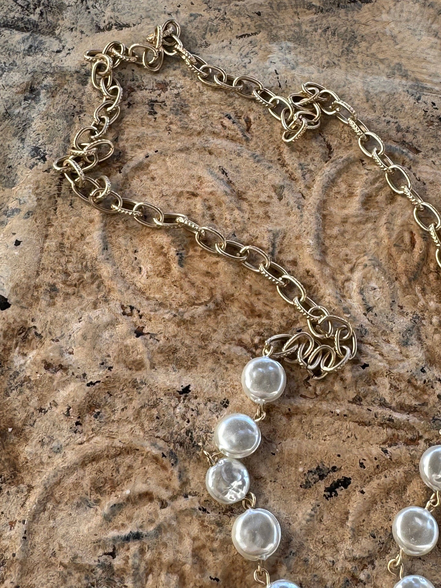 Majesty Bee Medallion Pearl Coin Necklace