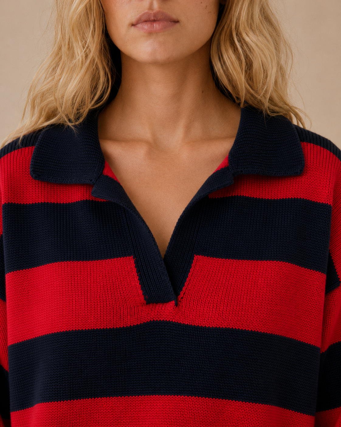 Vintage Rugby Stripe Knit Polo