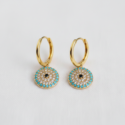 Circular Pave Zircon Stud Earrings