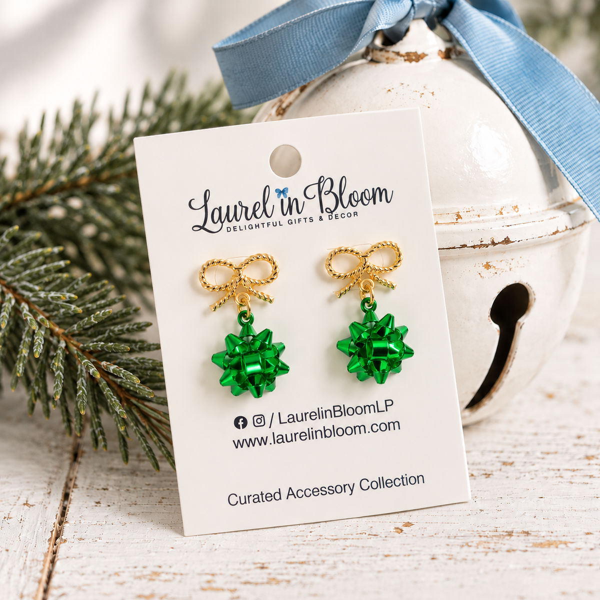 Christmas Cheer Petite Gift Bow Drops