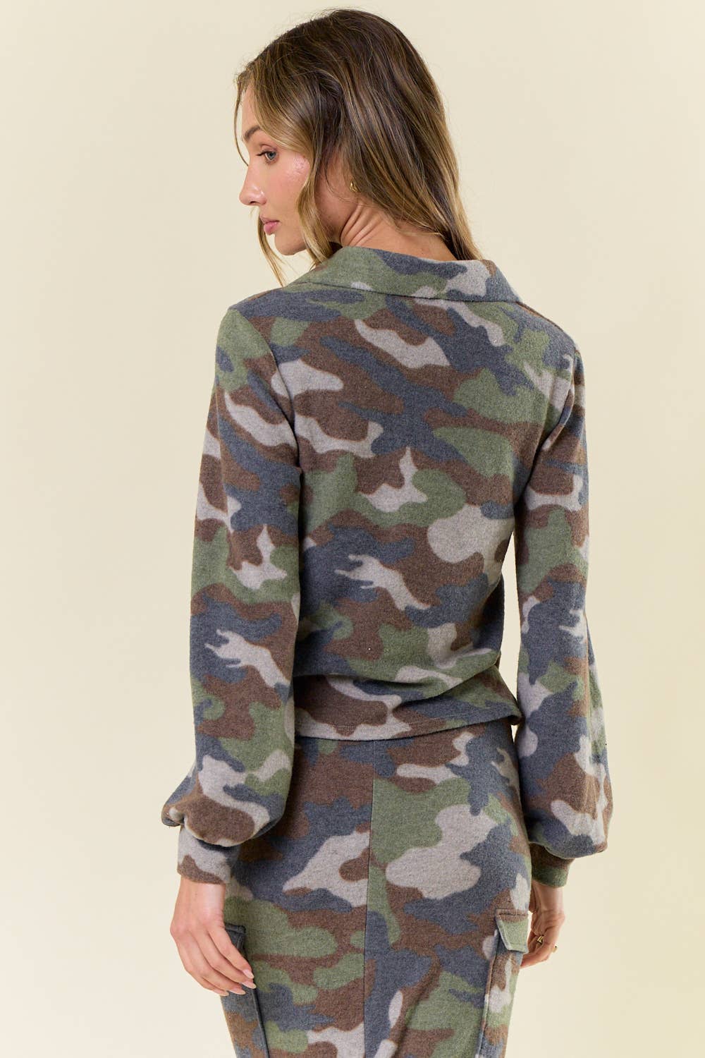 ST3971A CAMO FLEECE POLO SHIRT
