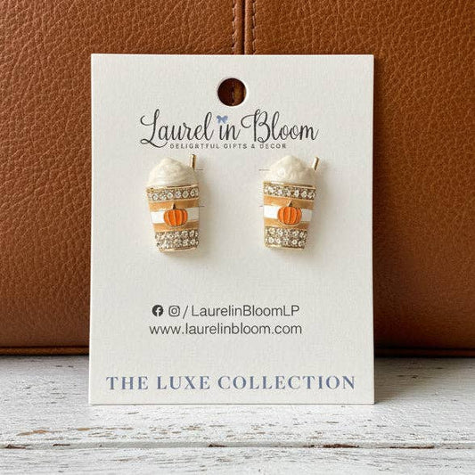 Sparkle Latte Statement Stud Earrings