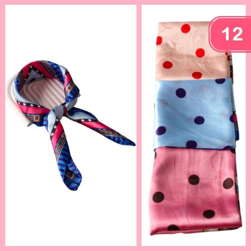 LUXURY POLKA DOT SILK LIKE SCARF