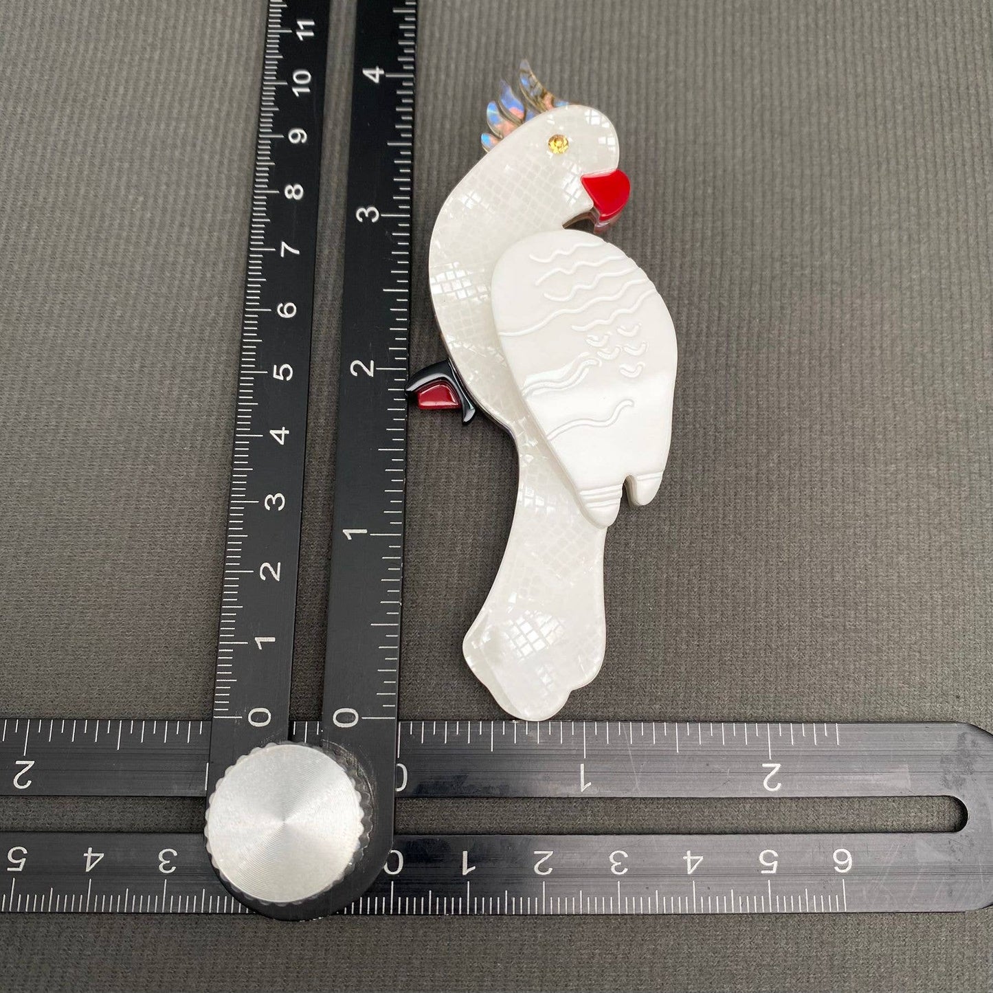 Acrylic White Parrot Brooch