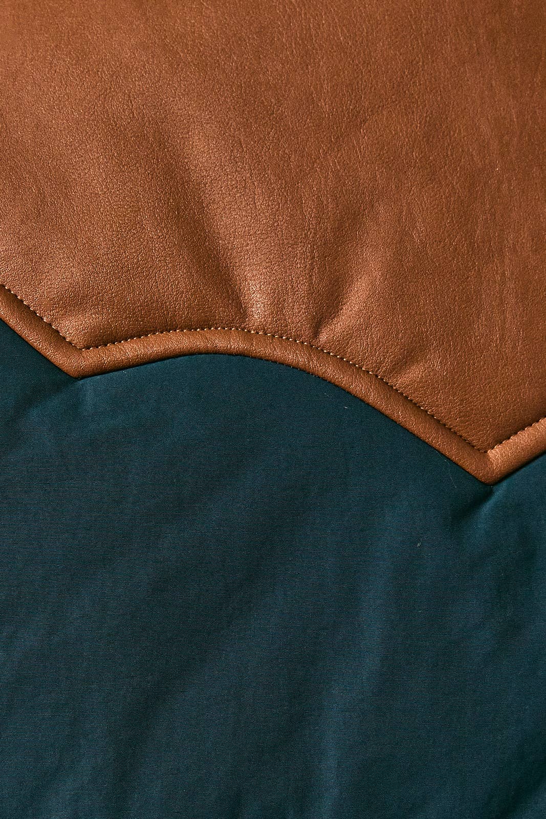 FAUX LEATHER CONTRAST PADDED VEST