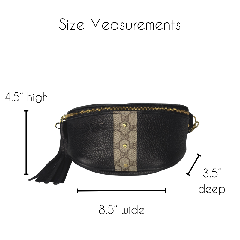 Britt Belt Bag In Black Leather | Upcycled Gucci