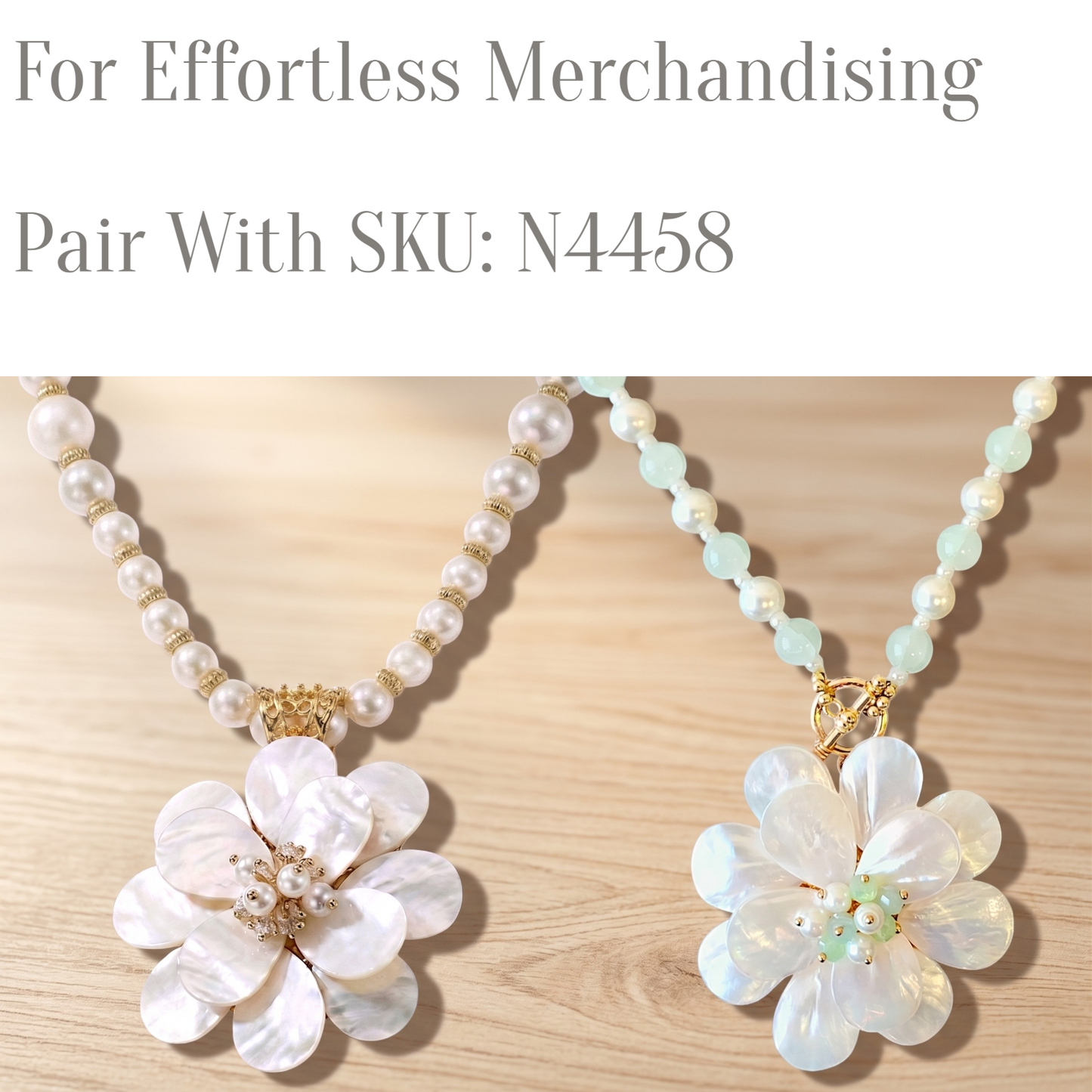 Mother of Pearl Flower Necklace | Handmade Statement Jewelry
