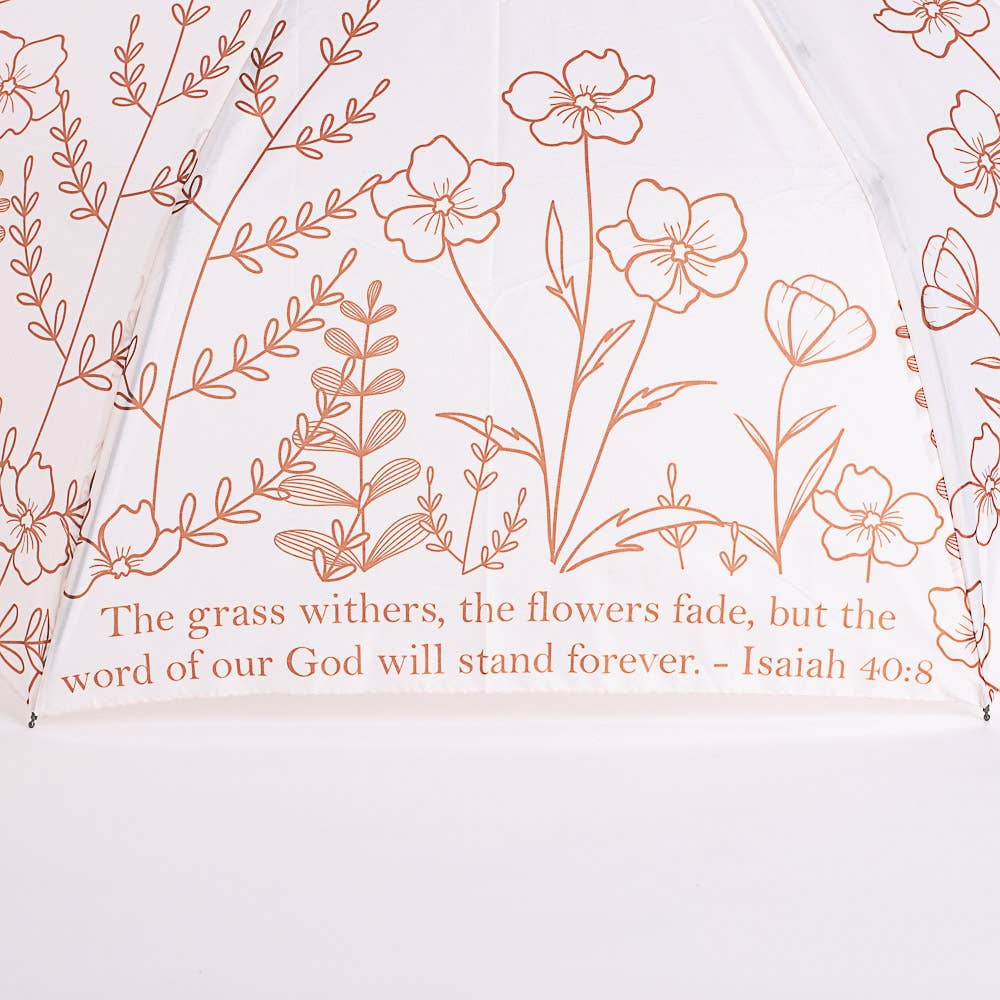 Isaiah 40:8 Wildflower Compact Umbrella