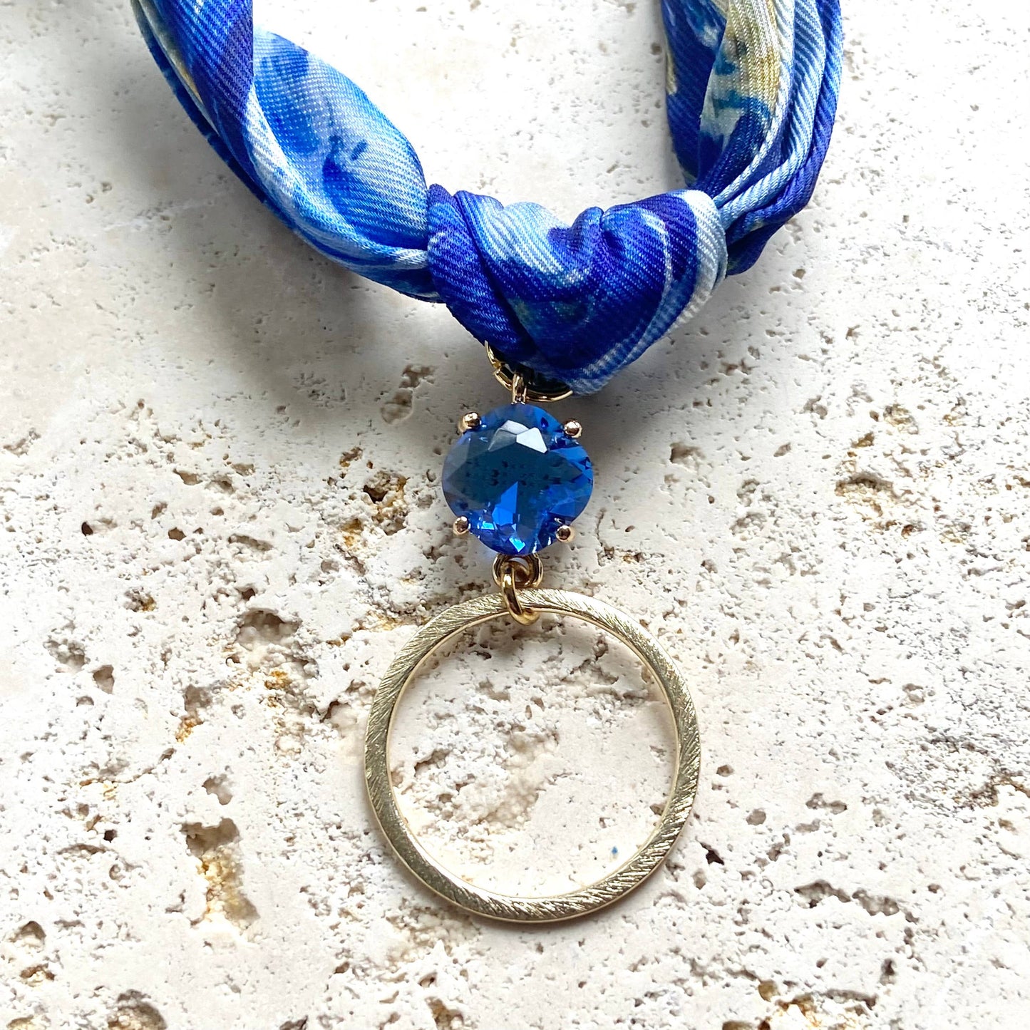 Scarf necklace knotted Lord’s Prayer Van Gogh starry night